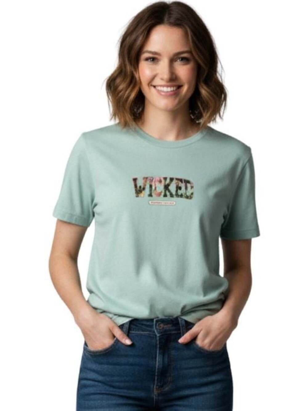 Wicked Movie Graphic Tee Bella Canvas Green Short Sleeve Women’s Small